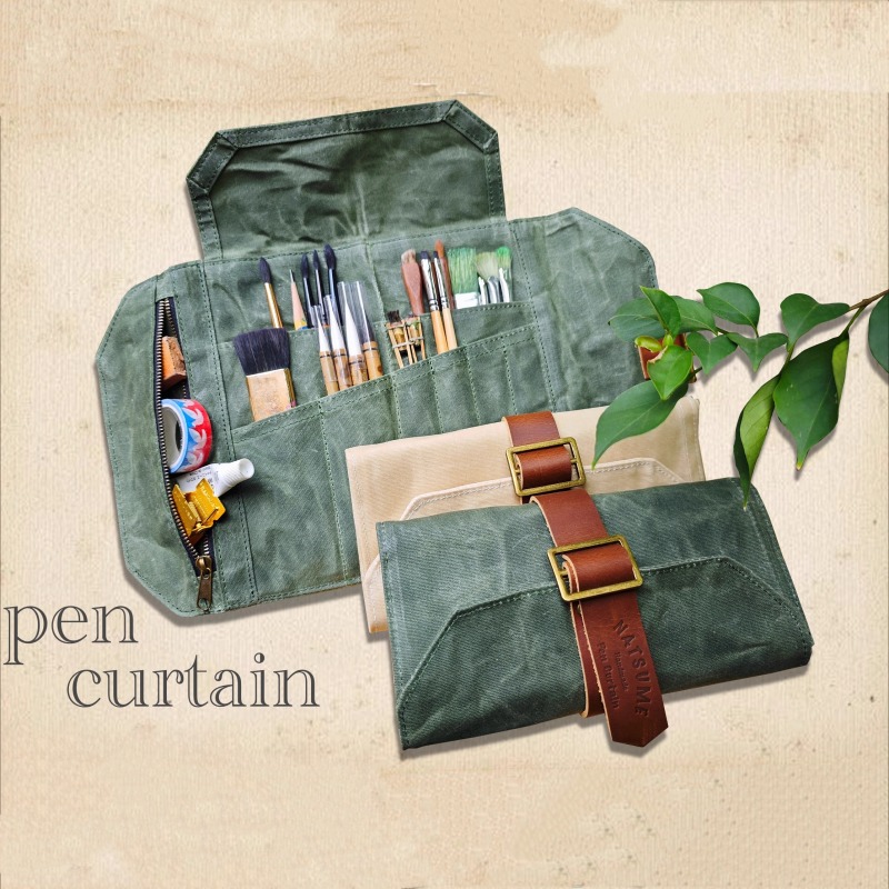 Pen Pouch Roll - 10x25cm 방수 캔버스 펜 커튼 수제