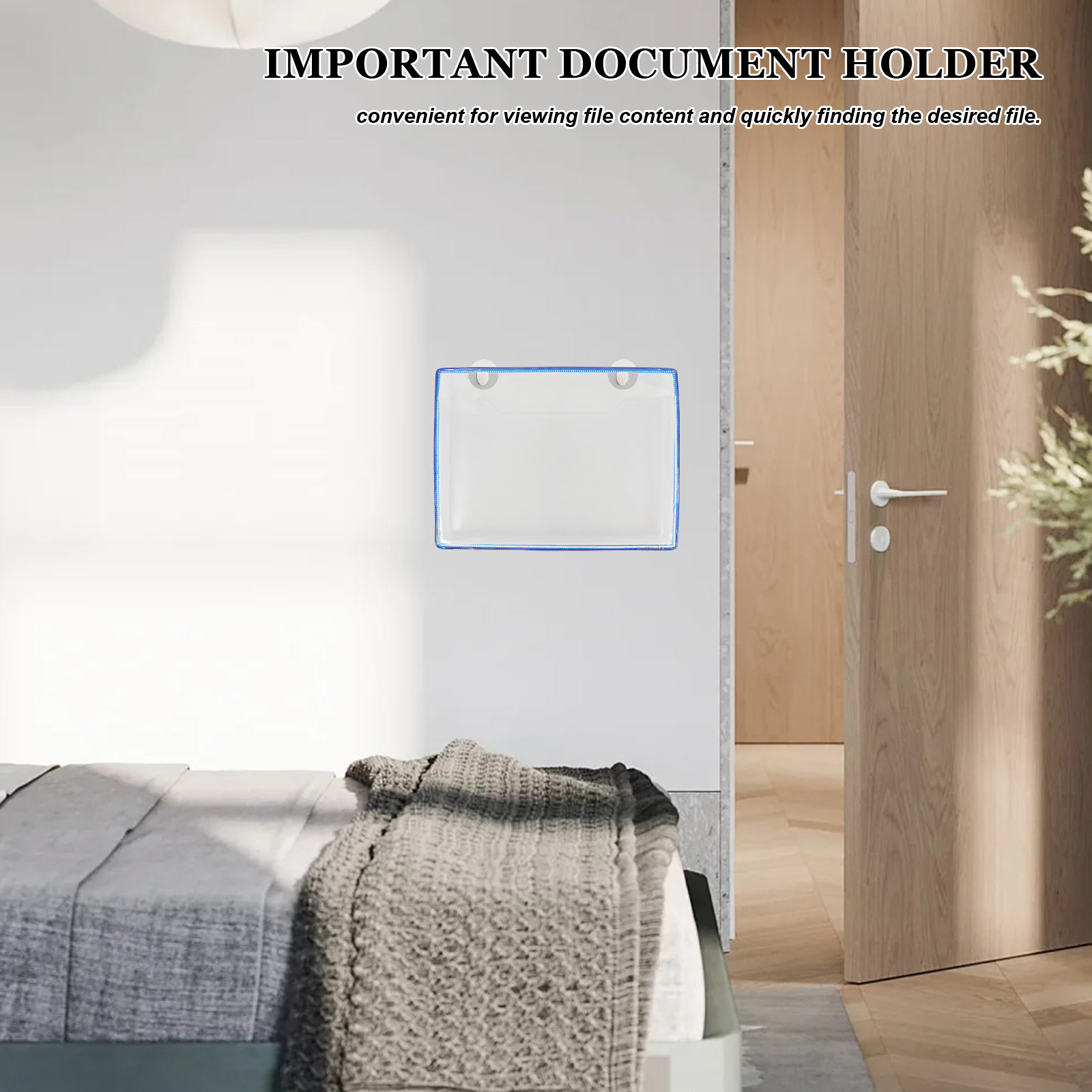 File Folder Hanging - A4 사이즈 투명 파일 폴더, 벽걸이형,