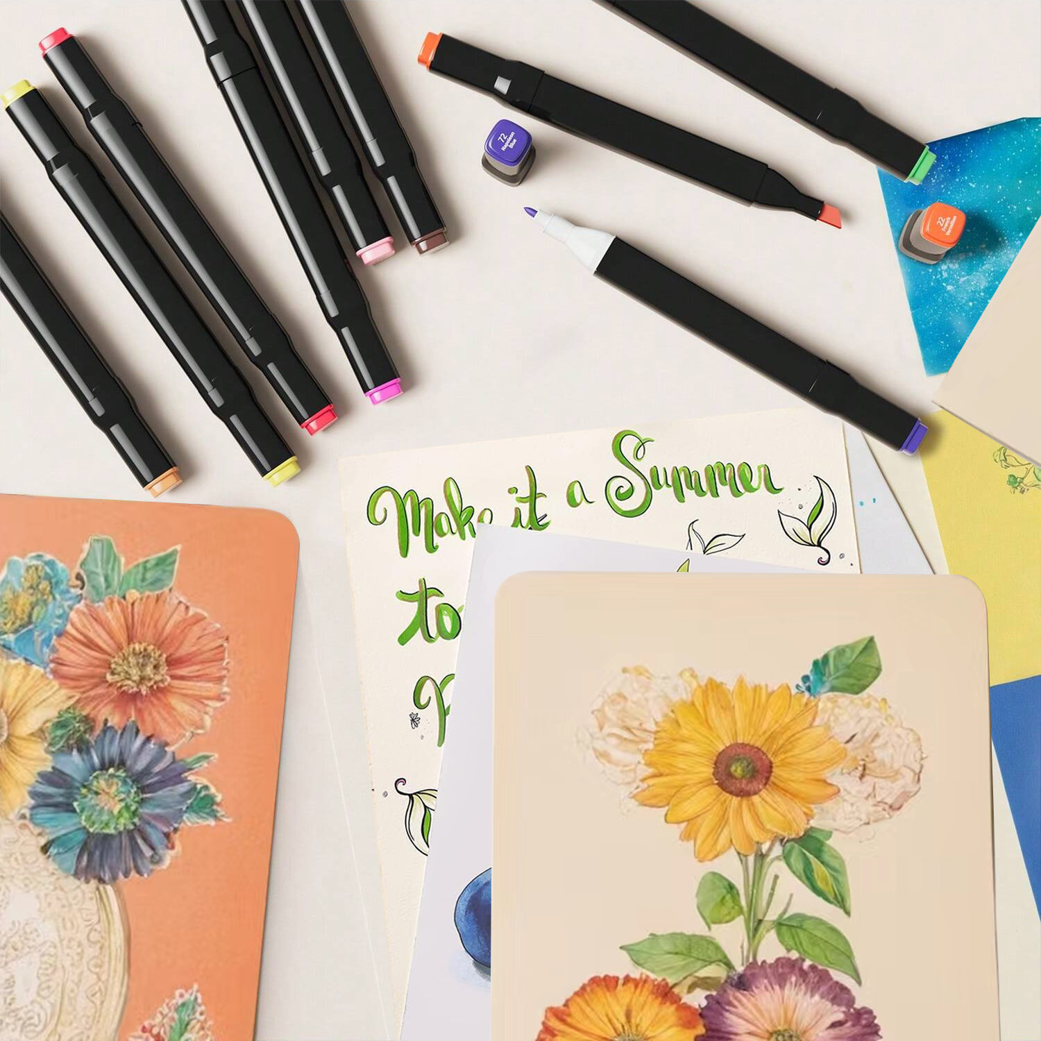 24-262색 알코올 드로잉 마커 듀얼 팁 영구 아트  - Whiteboard Marker Set 리뷰 및 가격