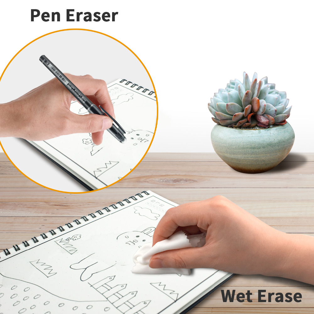 A6 재사용 가능 지울 수 있는 노트북 블랙 노트북 전 - Graph Paper Pad 리뷰 및 가격